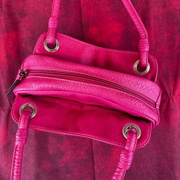 ROESTTI WOMEN SHOULDER HANDBAG, PINK COLOR, MULITIPLE POCKETS WITH ZIPPERS - Picture 5 of 10